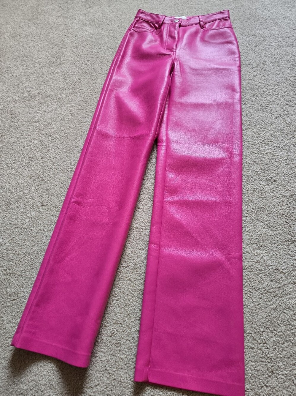 Aritzia Wilfred Melina Vital Pink Vegan Leather Pant Pink Womens Size 00